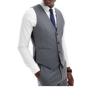 ASOS DESIGN slim fit suit vest with wool in charcoal fits more like a Men’s XS/S